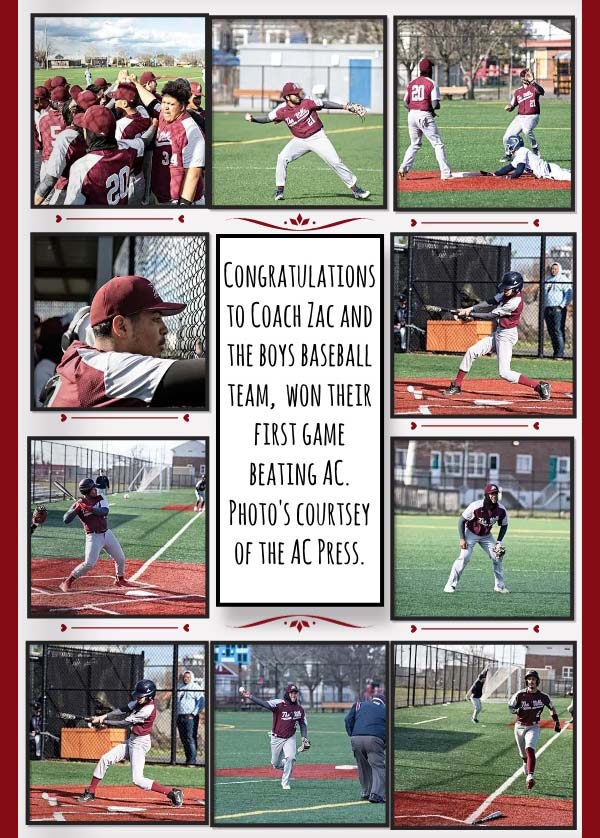 Congratulations to Coach Zac and the Boys Baseball Team, won their first game beating AC photo's courtesy of the AC Press